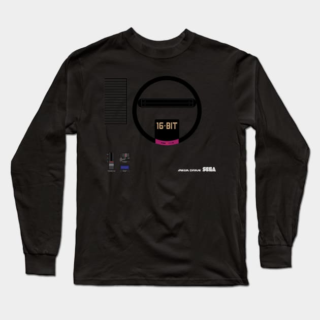 Megadrive Long Sleeve T-Shirt by retrogameraddict